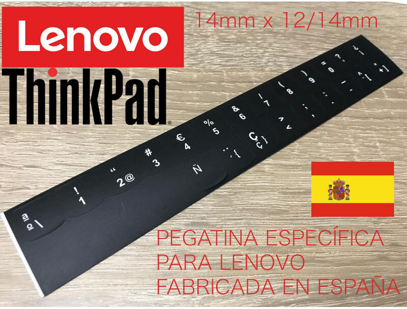 Tastatur Aufkleber Kit LENOVO THINKPAD IDEAPAD Spanisch RUNDE FORM 14mm x 14mm