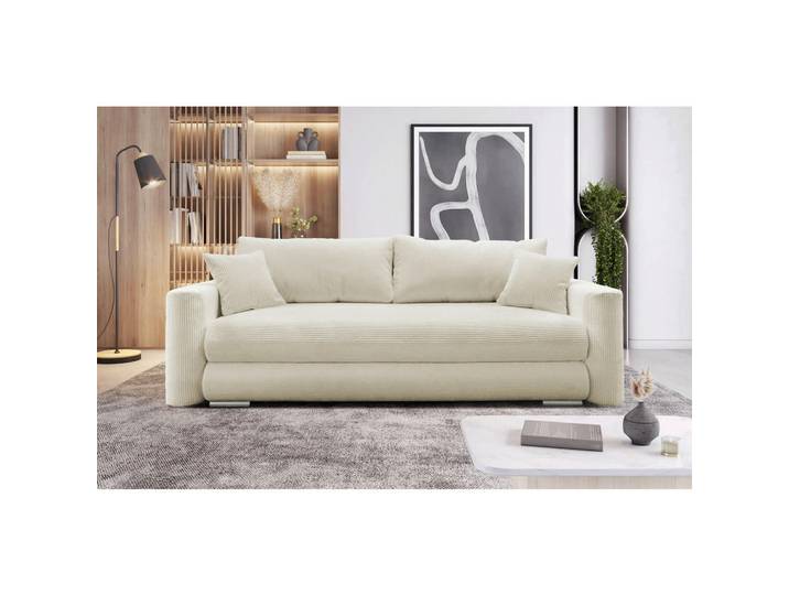 Mid.you Schlafsofa, Beige, Kunststoff, 232x88x105 cm, Liegefunktion, Wohnzimmer, Sofas & Couches, Schlafsofas, Schlafsofas mit Bettkasten