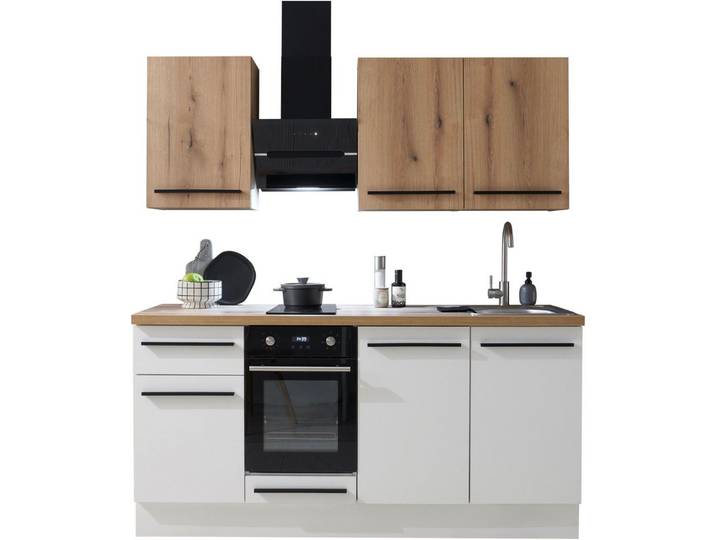 BASIC by Balculina Pantryküche Torcello BxHxT 180x210x60 cm, Breite 180cm, wahlweise mit E-Geräten, Softclose-Funktion