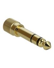 Delock Adapter 6.35 mm Klinkenstecker zu 3.5 Klinkenbuchse 3 Pin Metall Kabel 3-polig Gold (65983)
