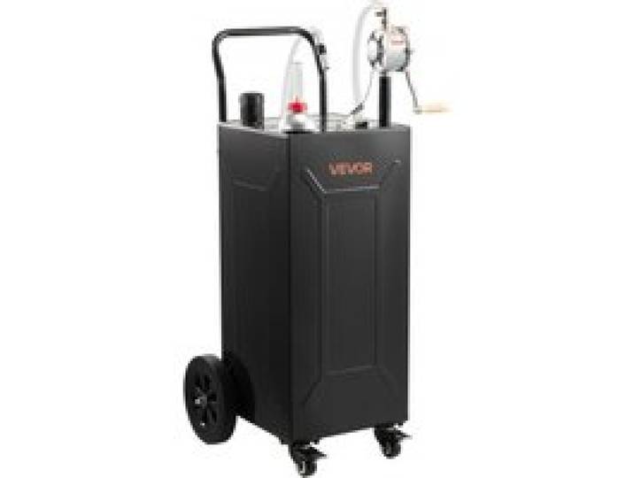 VEVOR 132,5L Kraftstofftrolley Mobile Tankanlage mit Handpumpe Schwarz, Tragbarer Kraftstofftank für Auto Rasenmäher Boot ATV, Mit 4 Rollen & Ölstandsanzeige, Für Benzin & Diesel, Kohlenstoffstahl