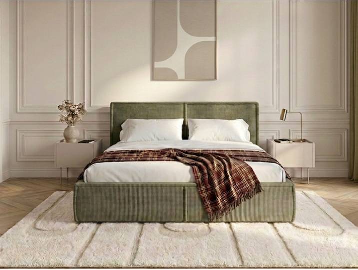 Lit coffre PALATIUM tissu velours 140x200