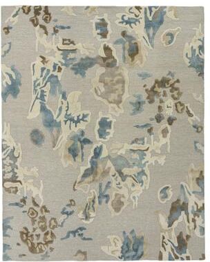 NAVATEXTURA Viola Gray/Multi Abstract Hand-Tufted Wool Area Rug