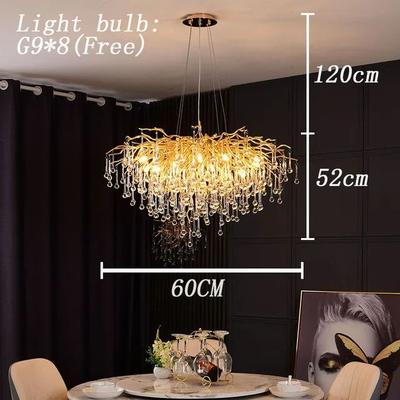 Inspire Essentials Nordic Gold Crystal Chandelier Luxury LED Ceiling Light 17 silver Body warm White