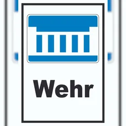 HB-Druck Wehr oder Staustufe Symbol und Text A6 (105x148mm)