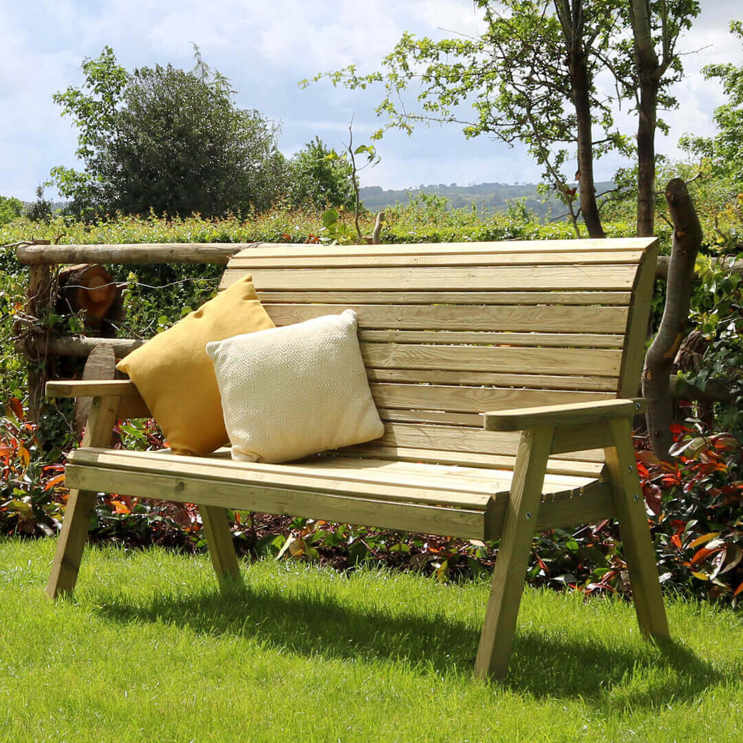 Alpen Home Strachan Solid Wood Outdoor Bench Natural 106cm H X 168cm W X 77cm D