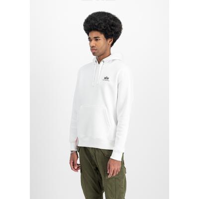 Hoodie ALPHA INDUSTRIES "Basic SL Hoodie", Herren, Gr. M, weiß, Obermaterial: 80% Baumwolle, 20% Polyester, regular fit, Sweatshirts Hoodie