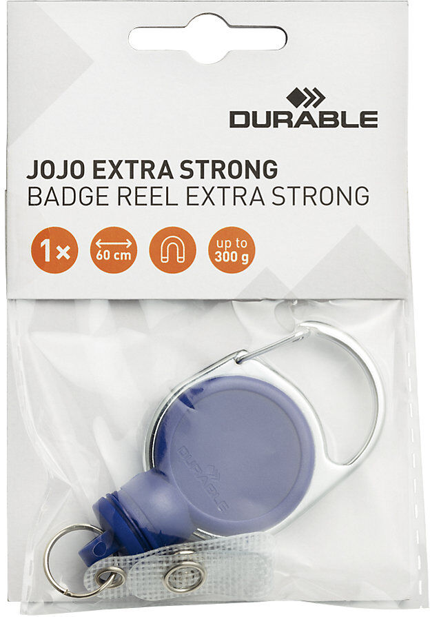 Ausweishalter JOJO EXTRA STRONG, mit Druckknopf-Schlaufe, VE 10 Stk, dunkelblau DURABLE