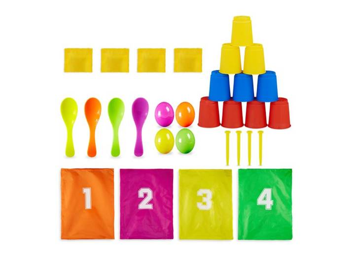 Relaxdays Kinderparty Spiele 3 in 1 Set