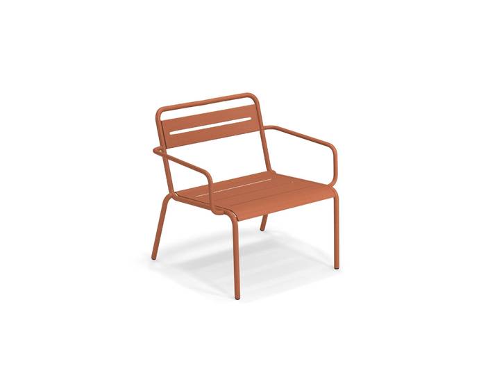 Loungesessel, Aluminium, Beige & Rot, 73,5×69,5×74 cm, Modern, Emu