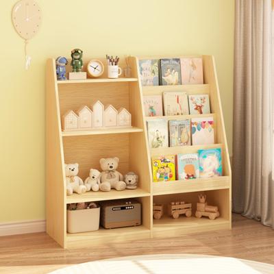 Kodotan sofa Kids Bookshelf and Toy Storage Organizer, Multifunctional 4 Tier Wooden Kids Book Shelf with Bookcase Display Stand