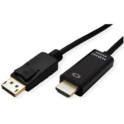 Roline DisplayPort Kabel DP (1 m), Videokabel, Schwarz