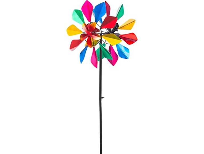 HQ Metal Wind Spinner: Multi-colored Flower Duett
