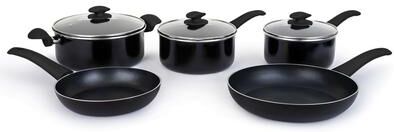 YBM Home Classic Aluminum Nonstick 8-Piece Cookware Set Induction Compatible High Quality