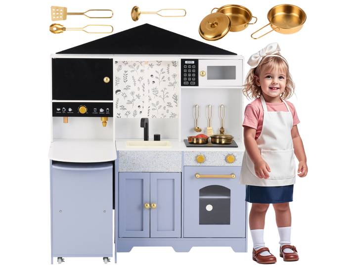 Cuisine pour enfants avec accessoires de design créatif Effets surprise Idéal pour les enfants de 3 ans et plus Construction en bois et plastique
