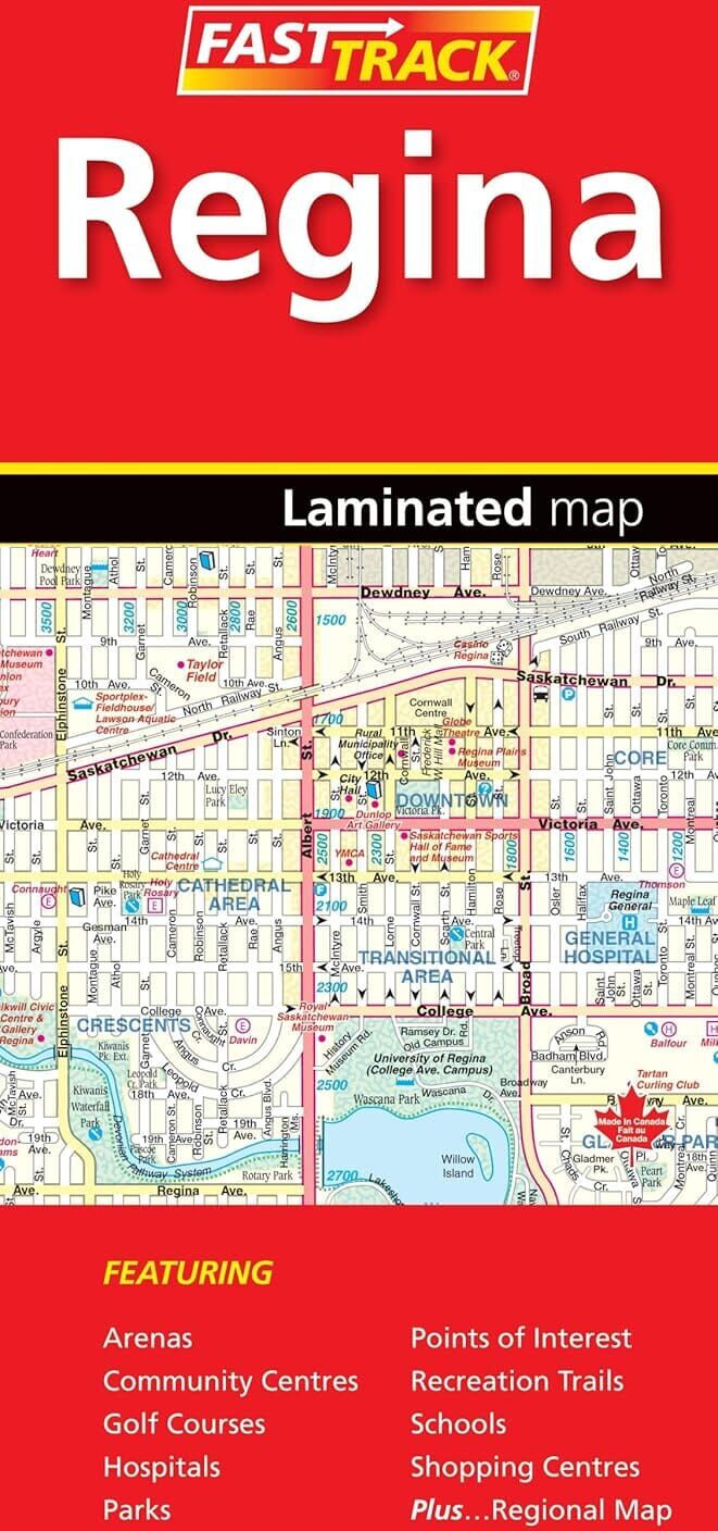 Carte plastifiée Fast Track - Regina (Saskatchewan)    Canadian Cartographics Corporation