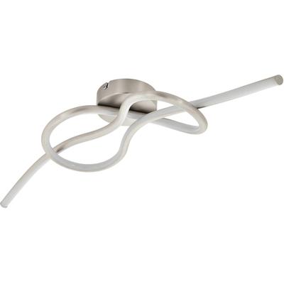EGLO Deckenleuchte "NOVAFELTRIA", weiß (nickelfarben, weiß), 1, H: 16cm, 1 Stk., Leuchten, Deckenlampe, Wohnzimmerlampe, Flurlampe Decke in Nickel-Matt, Weiß, Deckenleuchte