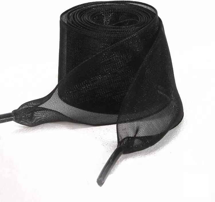 INF Transparente Schnürsenkel aus Organzaband – 120 cm Schwarz