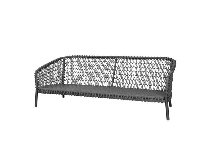 Couch Ocean large Cane-line grau, Designer Cane-line Design-Team, 202x73x90 cm