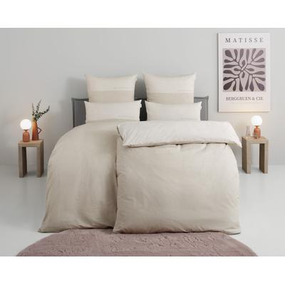 Bettwäsche TOM TAILOR HOME "Henry", beige, B/L: 135cm x 200cm, 1 Stk., 1 Stk., Renforcé, B/L: 80cm x 80cm, 3, Renforcé, Obermaterial: 100% Baumwolle, Bettwäsche, Bettwäsche, Bettwäsche aus Baumwolle, mit GRATIS-Zugabe: Sporthandtuch
