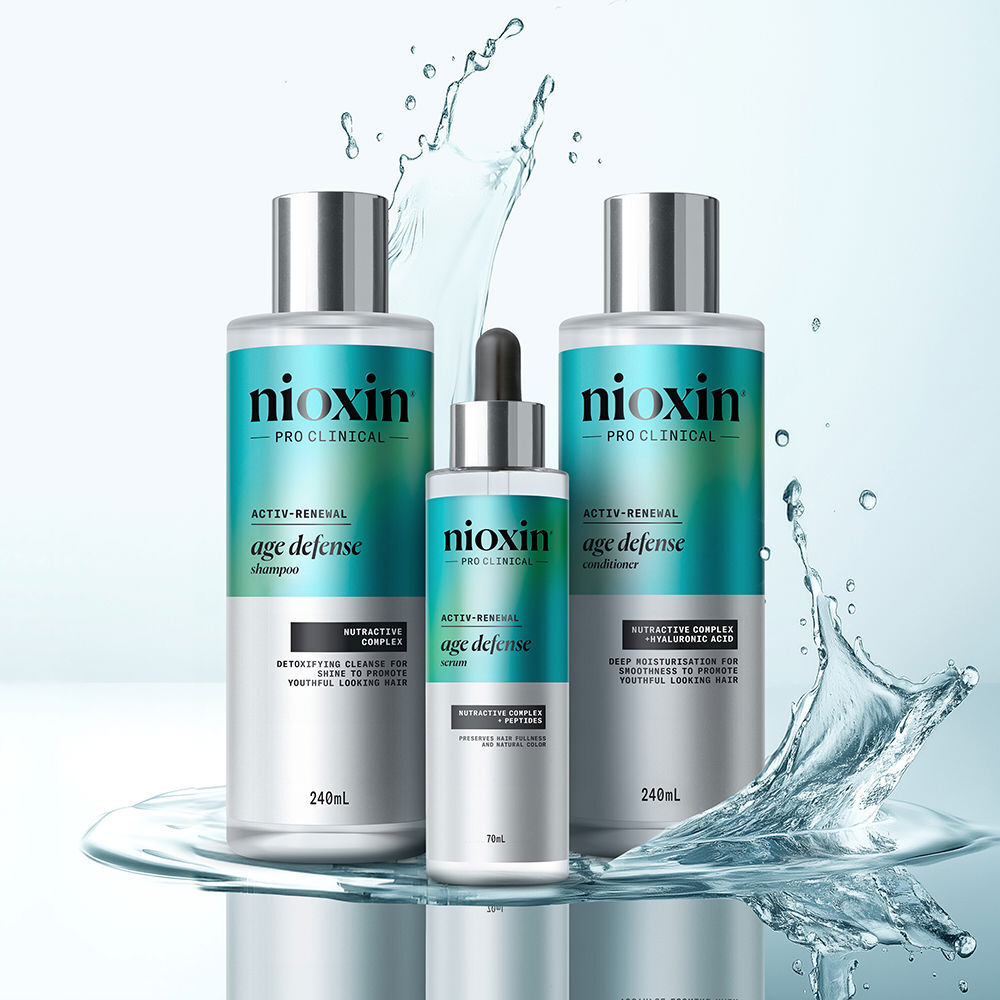 Nioxin Age Defense champú anti envejecimiento purifica el cuero cabelludo con niacinamida 240 ml