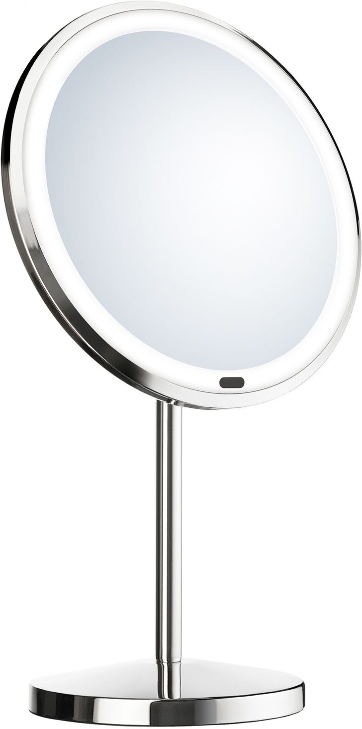 Smedbo Outline Kosmetikspiegel Standmodell mit LED-Beleuchtung, 7-fach Vergrösserung