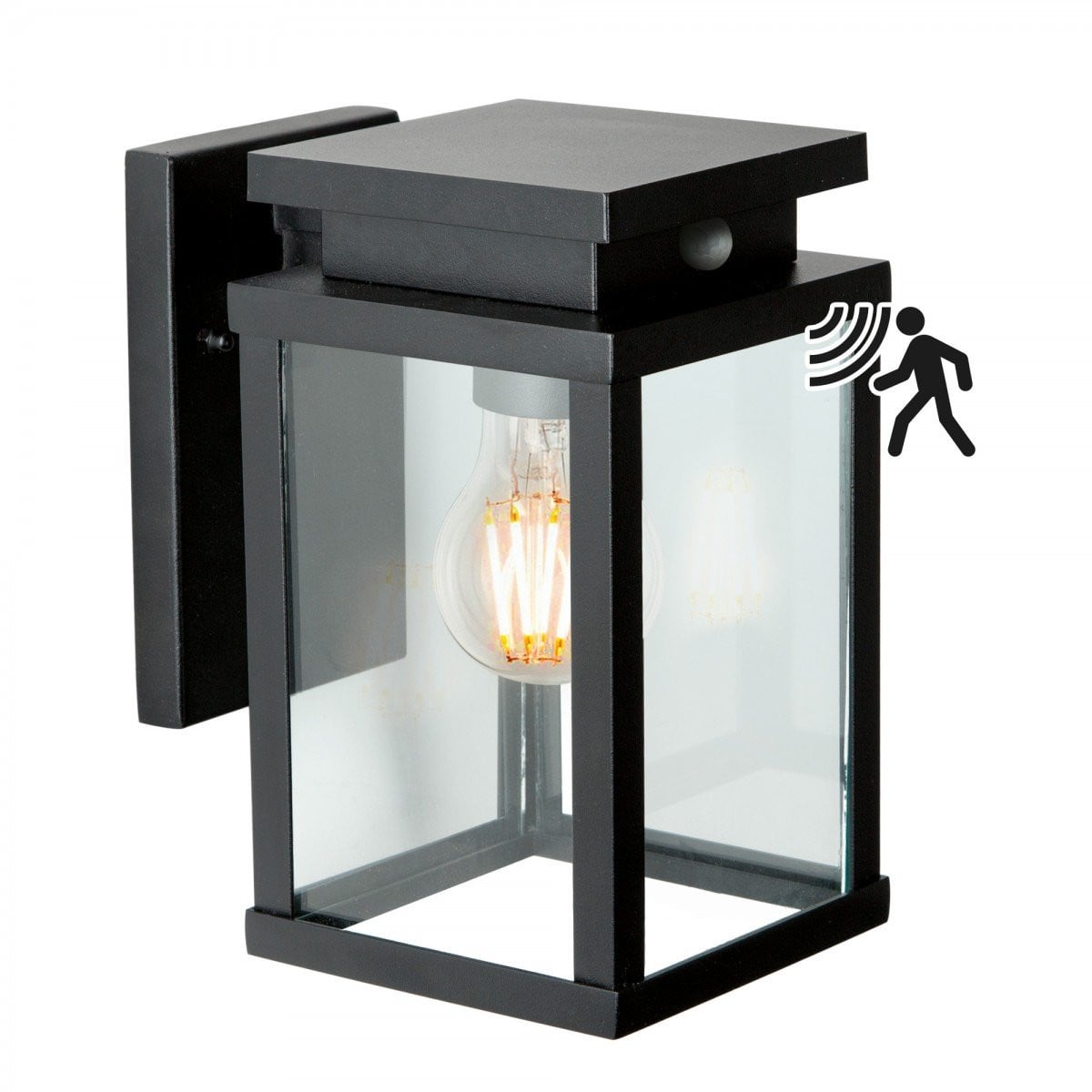 KS Verlichting Jersey Muurlamp met Bewegingsmelder - Zwart
