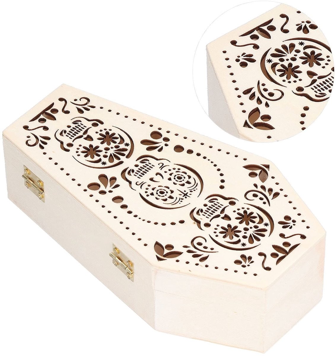 Dailygoods Set van 2 Houten Doodskisten in Unieke Gotische Stijl voor Halloween of Huisdierbegrafenissen