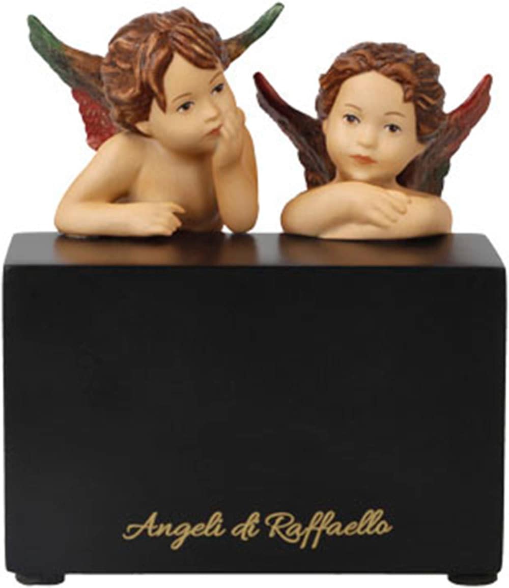 Dekofigur GOEBEL "Angeli di Raffaello", schwarz (bunt), B:10cm H:11cm T:8,5cm, Porzellan, Dekofiguren, Dekofigur, Limitiert auf 500 Stück, mit Zertifikat bunt B/H/T: 10cm x 11cm x 8,5cm