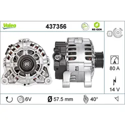 Generator VALEO 437356 für Citroën Peugeot Fiat Lancia Partner Xsara 206+ 406
