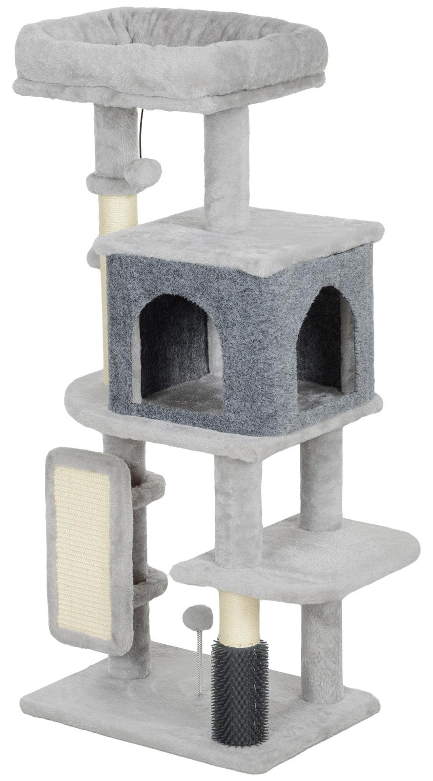 PawHut Krabboom met kattenhol, bed en krabplank, Hoogte: 104 cm