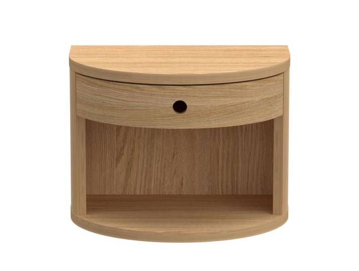 Chevet suspendu demi-cercle 1 tiroir 1 niche naturel