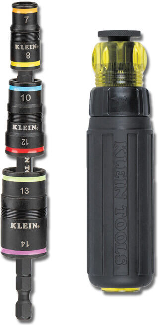 Klein Tools Jeu de clés à douille 7 en 1 métrique avec cliquet, résistant aux chocs (32930RMAU)