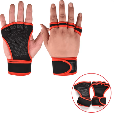 Inspire Essentials Workout Gloves For Men And Women Weightlifting Fitness Training Gloves With Wrist Support l red B