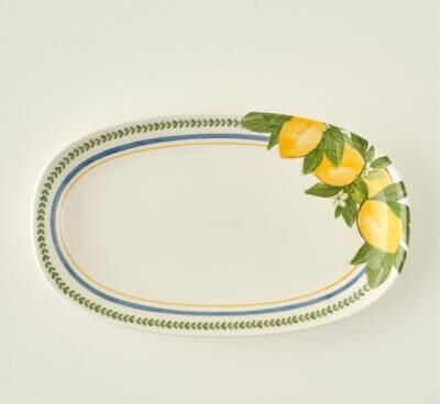 Depera Home Lemoncello Porcelain Serving Platter - 11.4 x 6.3 in