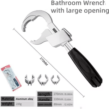 Inspire Essentials Universal Multifunctional Sink Wrench For Faucet And Water Pipe Installation upgrade (black)