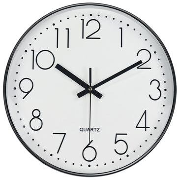 Inspired Living Modern Minimalist Silent Wall Clock 3D No Ticking Decorative Timepiece white Black 10 Inch