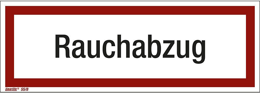 kaiserkraft Brandschutzkennzeichen für die Feuerwehr, Rauchabzug, VE 10 Stk, Kunststoff, LxH 297 x 105 mm