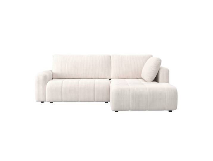 Ecksofa Cord Weiss