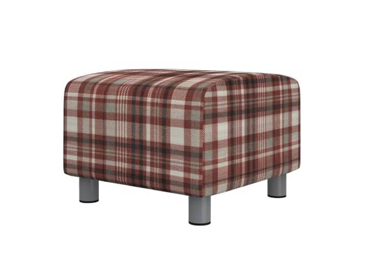 Soferia Housse de Rechange Compatible pour KLIPPAN Pouf – Tissu Stewart Tartan Marsala (Tartan\, résistant\, Texture Douce\, Lavable en Machine)