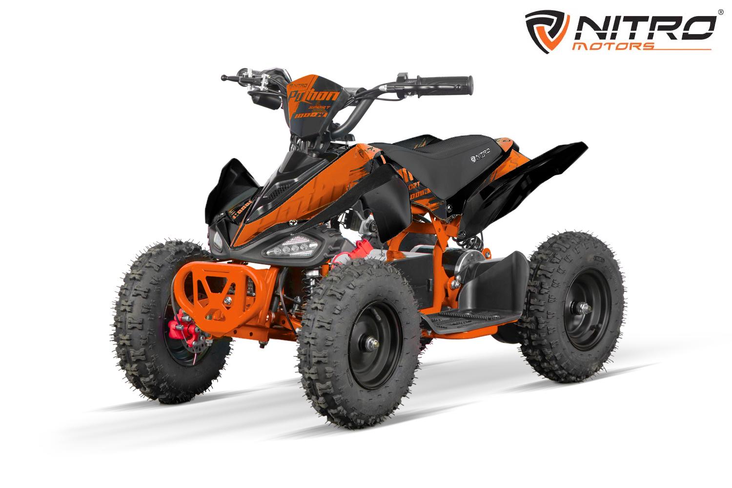 Nitro Motors Eco Python Sport Elektroquad 1000W 36V 6 Zoll 3-Stufen Kinderquad Orange
