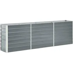 vidaXL Hochbeet Verzinkter Stahl 240x40x77 cm Grau