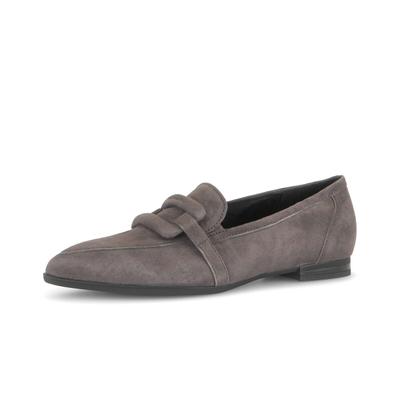 Slipper GABOR "Slipper", Damen, Gr. 39, grau, Schuhe Slipper