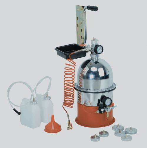 KS Tools 160.0008 Pneumatischer Bremsenentlüfter KS-6 L-10 bar + 6 Adapter