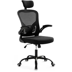 Relaxdays Ergonomischer Bürostuhl in Schwarz Schwarz