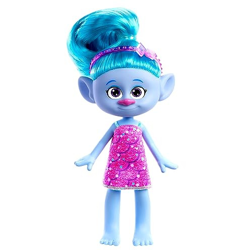 Mattel DreamWorks Trolls Band Together Trendsettin' Modepop Chenille met kleurrijk haar en accessoire HNF15