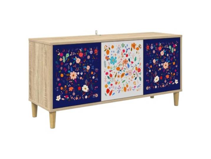 GKMBCVDFR TV-Schrank Mainz 102x33x50 cm Sonoma Holzwerkstoff Fernsehschrank Stabile Holzwerkstoff-Konstruktion, viel Stauraum für Mediengeräte, erhöhte Füße für Luftzirkulation, pflegeleichte