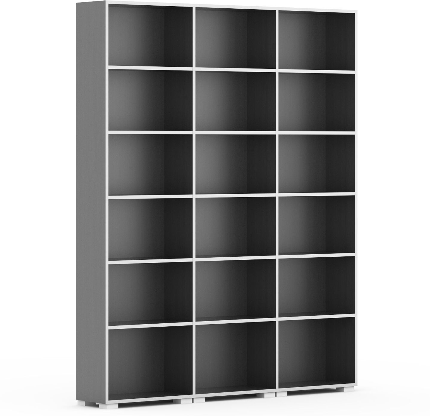 B2B Partner Bücherregal SILVER LINE, 3 Reihen, 2230 x 1800 x 400 mm, Graphit