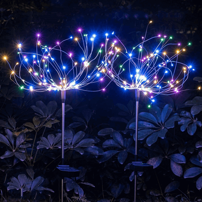 HomeDecorAndMore LLC Outdoor Solar Sparkler Lights Waterproof & Easy Installation For Gardens And Events Multicolor