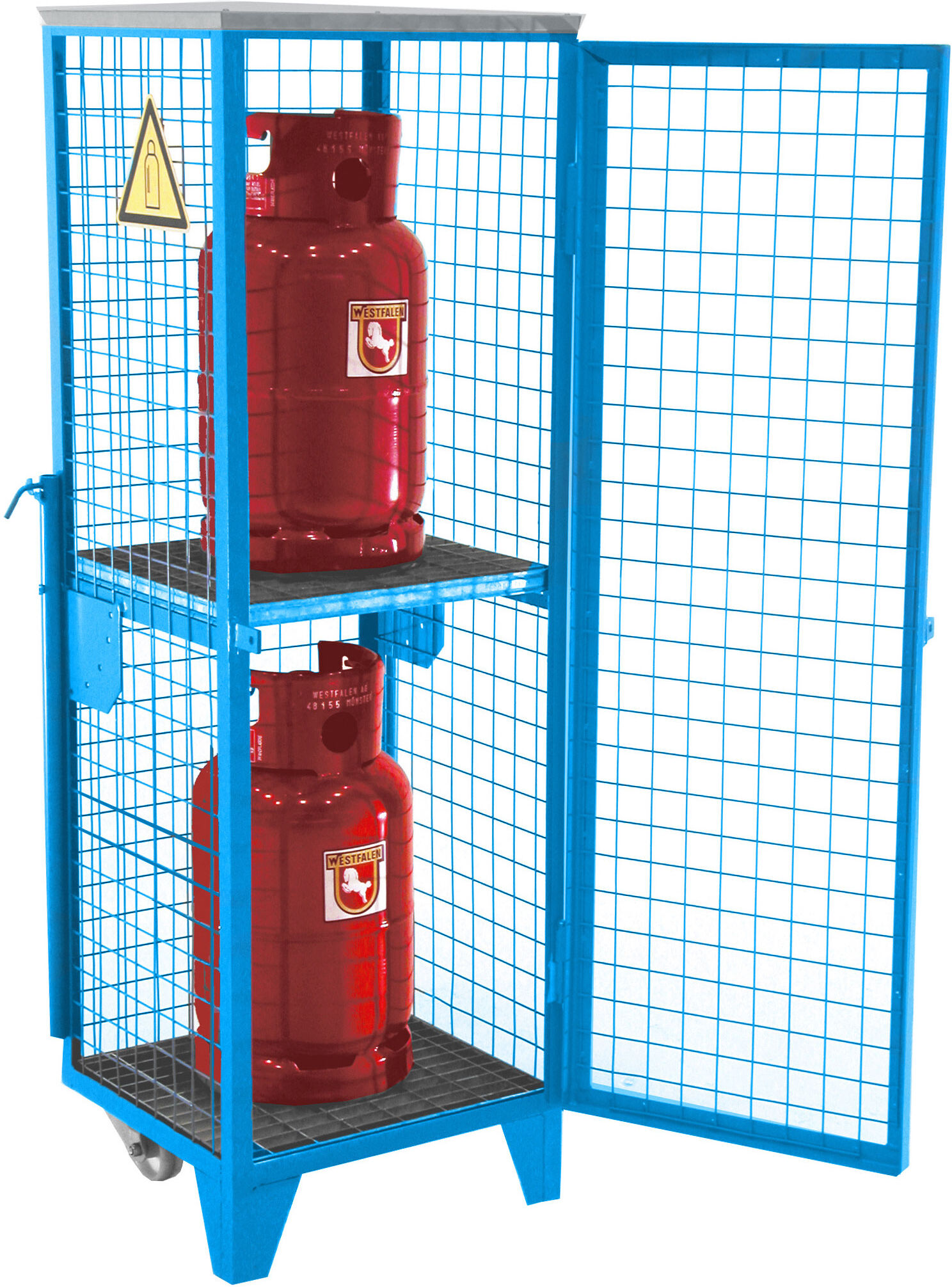 Bauer Gasflaschen-Depot GFD-R 2, Lichtblau, 2 Türen, Drahtgitter für 2x 11 kg-Gasflaschen